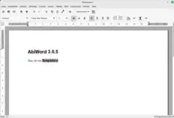 AbiWord 3.0.5於Linux Mint上運行