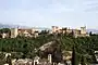 View of the Alhambra from the Mirador St Nicolas in the Albaycin of Granada