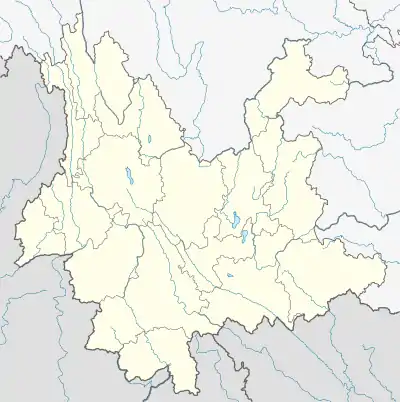 Location of Kunming in Yunnan