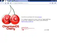 2009年12月4日版本的ChromiumOS Cherry（櫻桃）實際運作截圖。（運行在VMware上）