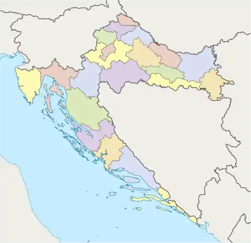 Map of Croatian counties and county capitals. Zagreb is capital of the Zagreb County enveloping the city of Zagreb