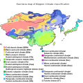 東亞的柯本氣候分佈圖