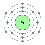 硫的电子層（2, 8, 6）