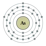 砷的电子層（2, 8, 18, 5）