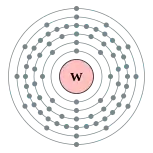 鎢的电子層（2, 8, 18, 32, 12, 2）