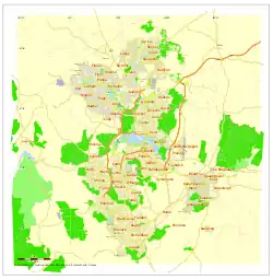 City map plan of Canberra