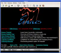 GNU Emacs 23.1.1，首个在X Window系統上支持的版本。