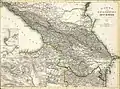 高加索地區地圖，由J. Grassl於1856年繪製。