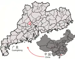 四会市的地理位置