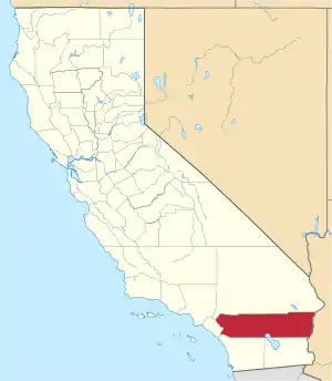 Map of California highlighting Riverside County