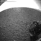 Curiosity's image (without clear-dust-cover) after landing (August 6, 2012).