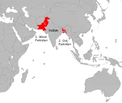 東巴基斯坦的位置