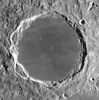 Impact crater Tycho on the Moon