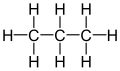 丙烷，化學式為
  
    
      
        
          
            
              
                C
              
              
                3
              
            
            
              
                
                  
                    H
                  
                  
                    8
                  
                
              
            
          
        
      
    
    {\displaystyle {\rm {{C}_{3}{\rm {{H}_{8}}}}}}