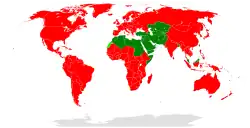 国际红十字与红新月运动在世界范围内的活动地区