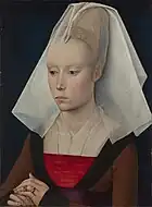 羅希爾·范德魏登或工作室的《貴婦肖像畫》（Portrait of a Lady），36 × 27.6cm，約作於1460年，自1895年起收藏