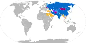   成员国   观察员国  对话伙伴国   候选对话伙伴国   峰会主席国客人