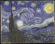 《星夜》（The Starry Night），1889年，收藏於紐約現代藝術博物館